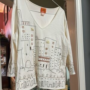 Ladies embellished pullover top